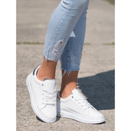 SHELOVET Scarpe da ginnastica alla moda legate bianco 2