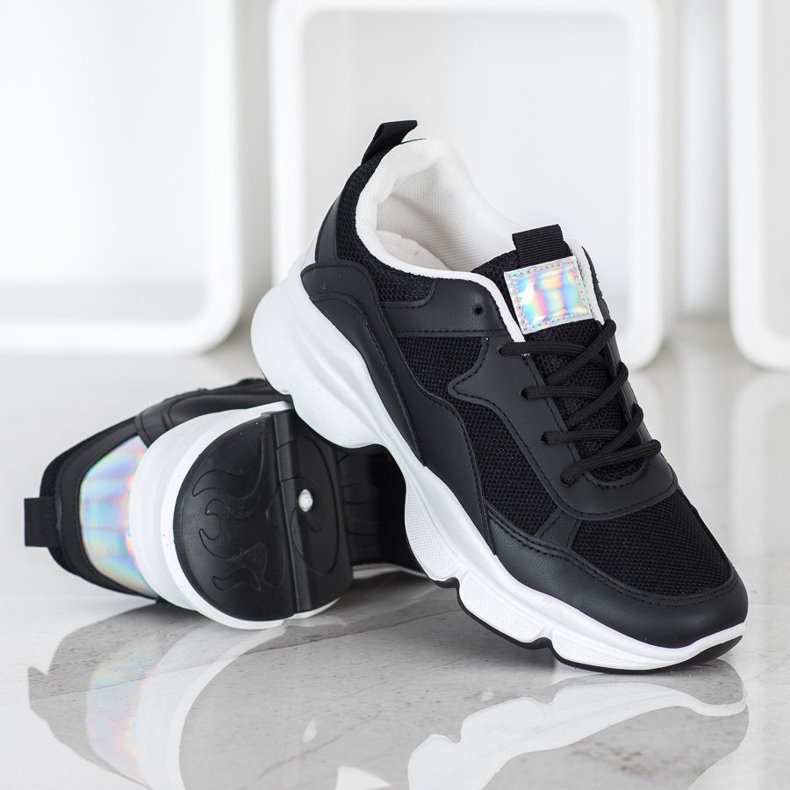 SHELOVET Comode scarpe da ginnastica nere nero 1