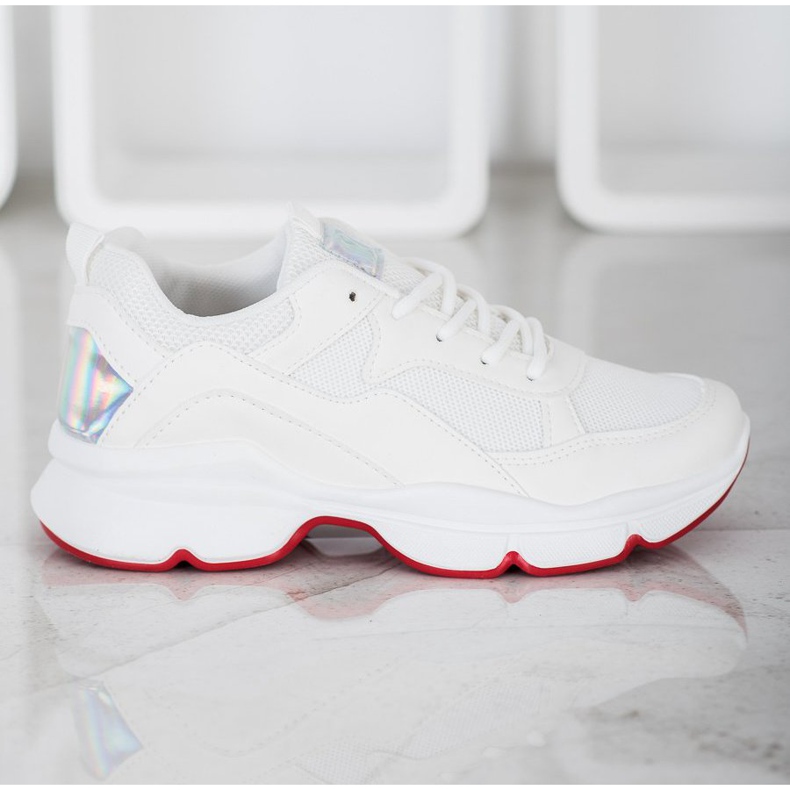 SHELOVET Comode scarpe da ginnastica bianche bianco 1