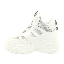 Evento Scarpe sportive alte 20BT26-3192 bianca d'argento 2