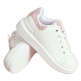 FRROCK Scarpe sportive stringate bianche Ilonka per bambini bianca rosa 3