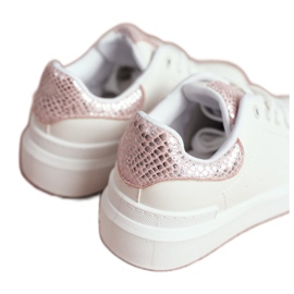 FRROCK Scarpe sportive stringate bianche Ilonka per bambini bianca rosa 4
