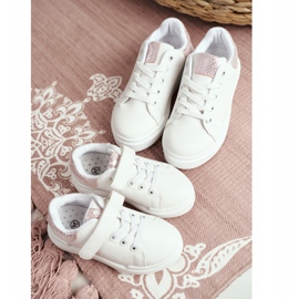 FRROCK Scarpe sportive stringate bianche Ilonka per bambini bianca rosa 1