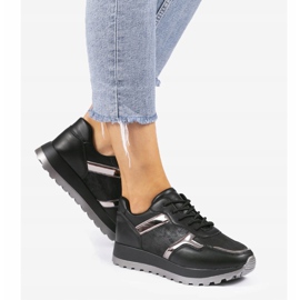 Sneakers sportive in ecopelle nera 2019-447 nero 1