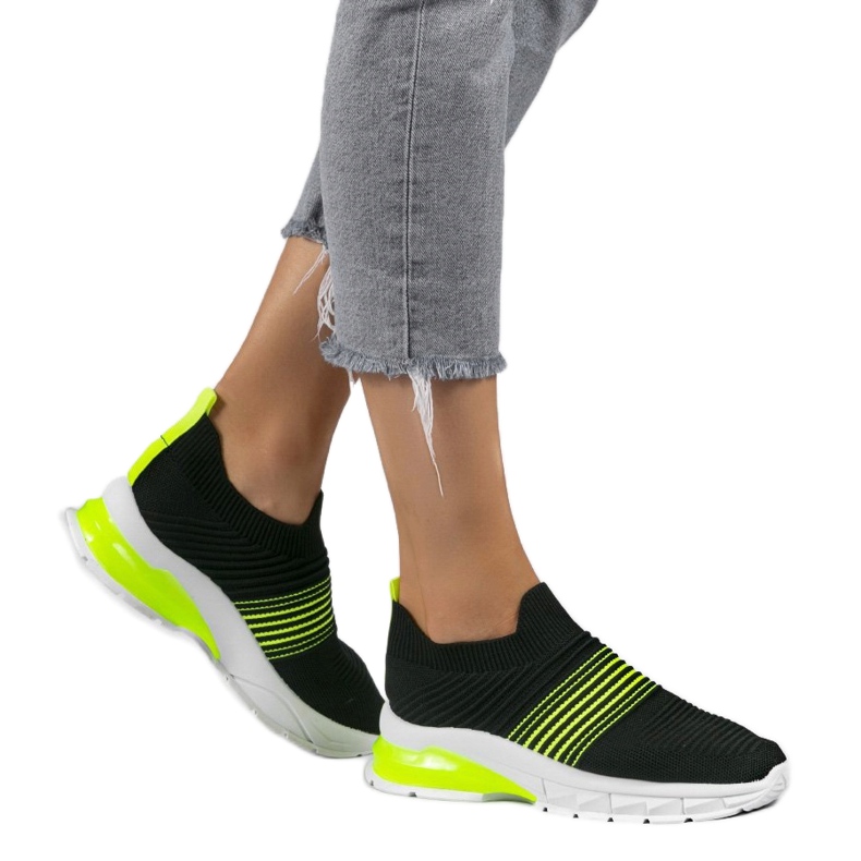 Scarpe slip-on sportive nere e verdi 8087-SP nero verde 1