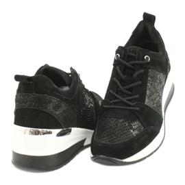 Scarpe sportive da donna allacciate Filippo DP1505/20 nere nero 3