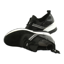 Filippo Scarpe sportive in pelle scivolose DP1388 / 20 BK Nice nero argento 4