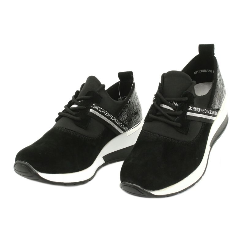 Filippo Scarpe sportive in pelle scivolose DP1388 / 20 BK Nice nero argento 2