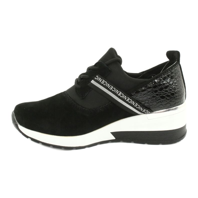 Filippo Scarpe sportive in pelle scivolose DP1388 / 20 BK Nice nero argento 1