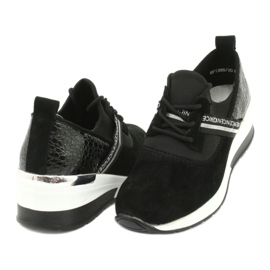 Filippo Scarpe sportive in pelle scivolose DP1388 / 20 BK Nice nero argento 3