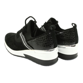 Filippo Scarpe sportive in pelle scivolose DP1388 / 20 BK Nice nero argento 5