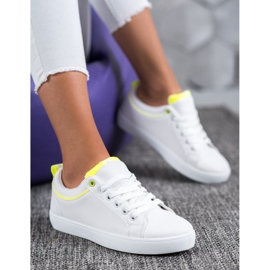 SHELOVET Sneakers Alla Moda Con Ecopelle bianca giallo 1