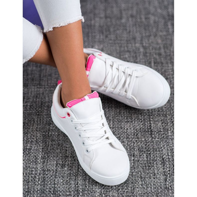 SHELOVET Sneakers Alla Moda Con Ecopelle bianco rosa 2
