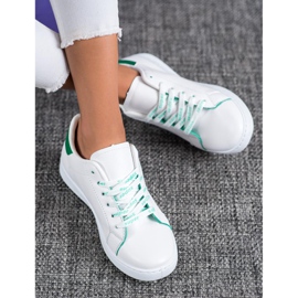 SHELOVET Scarpe sportive alla moda bianca verde 1