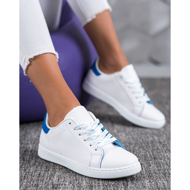 SHELOVET Scarpe sportive alla moda bianca blu 1