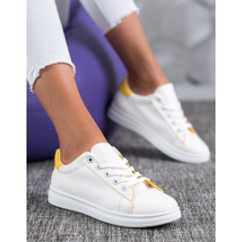 SHELOVET Scarpe sportive classiche bianco giallo 1