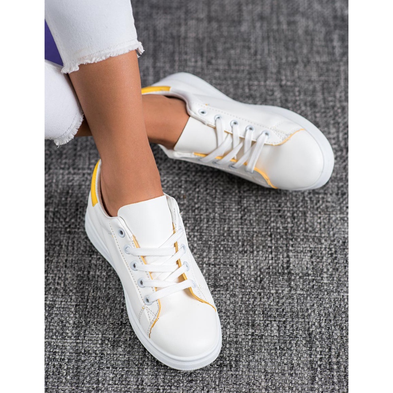 SHELOVET Scarpe sportive classiche bianca giallo 2