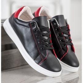 SHELOVET Scarpe sportive classiche nero rosso 2