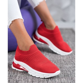 SHELOVET Sneakers slip-on in tessuto rosso 1