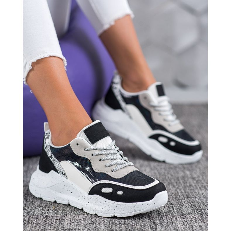 Kayla Sneakers Con Effetto Holo nero 1