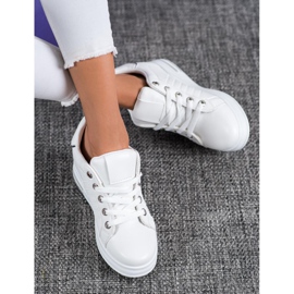 SHELOVET Sneakers bianche con zeppa bianca 1
