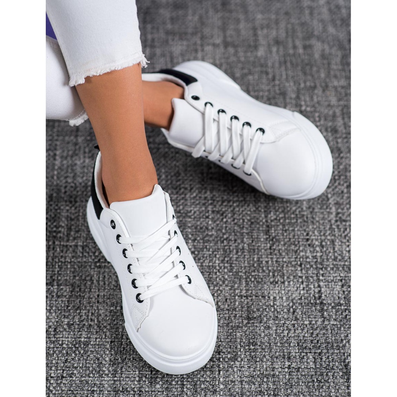 SHELOVET Scarpe da ginnastica bianche alla moda bianca nero 1