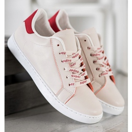 SHELOVET Scarpe sportive alla moda bianca rosso 2