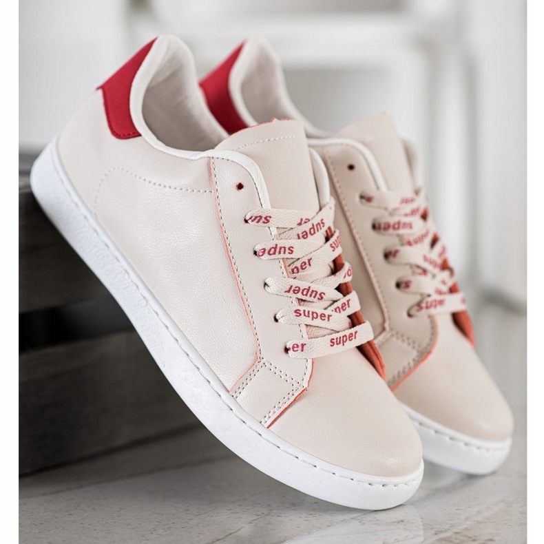 SHELOVET Scarpe sportive alla moda bianco rosso 2