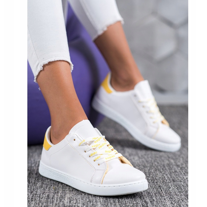 SHELOVET Scarpe sportive alla moda bianco giallo 1