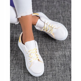 SHELOVET Scarpe sportive alla moda bianca giallo 2