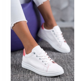 SHELOVET Scarpe sportive classiche bianco rosa 1