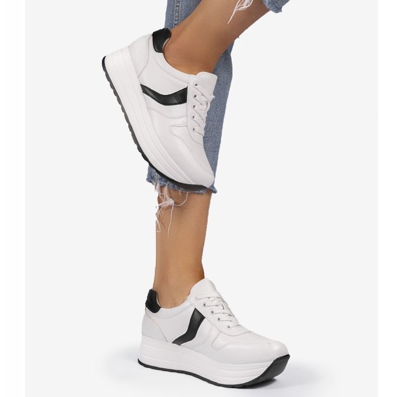 Scarpe sportive bianche, sneakers BK-20 bianco 1