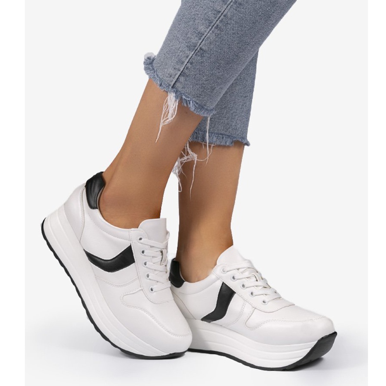 Scarpe sportive bianche, sneakers BK-20 bianca 2