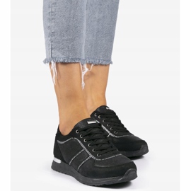Scarpa sportiva in ecopelle scamosciata nera 6162-Y nero 2