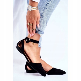 SEA Ballerine nere piatte da donna con cintura con Allison Spitz nero 1