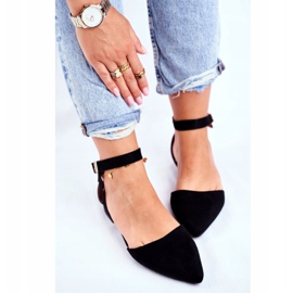 SEA Ballerine nere piatte da donna con cintura con Allison Spitz nero 2