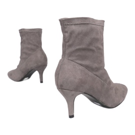 Stivaletti grigi su spilla, slip-on F183 grigio 1