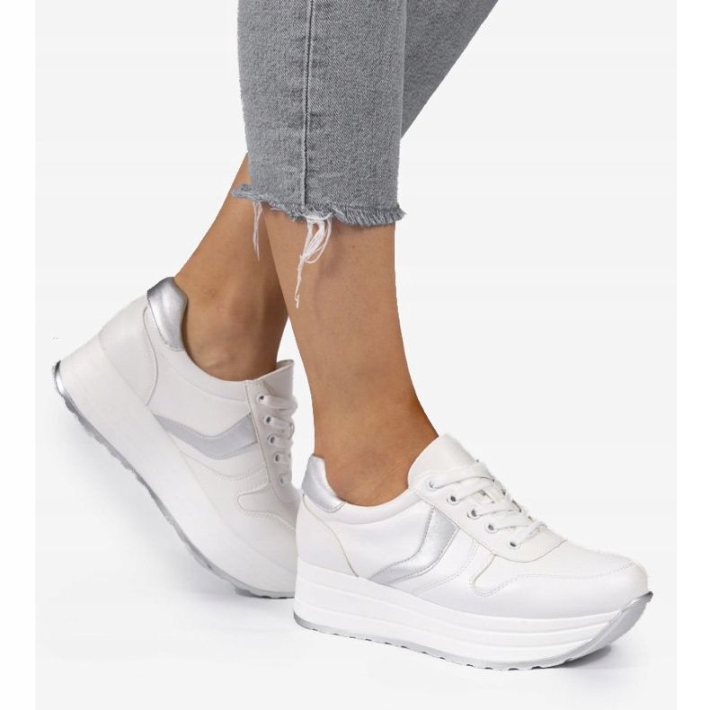 Scarpe sportive bianche, sneakers BK-20 bianca 1