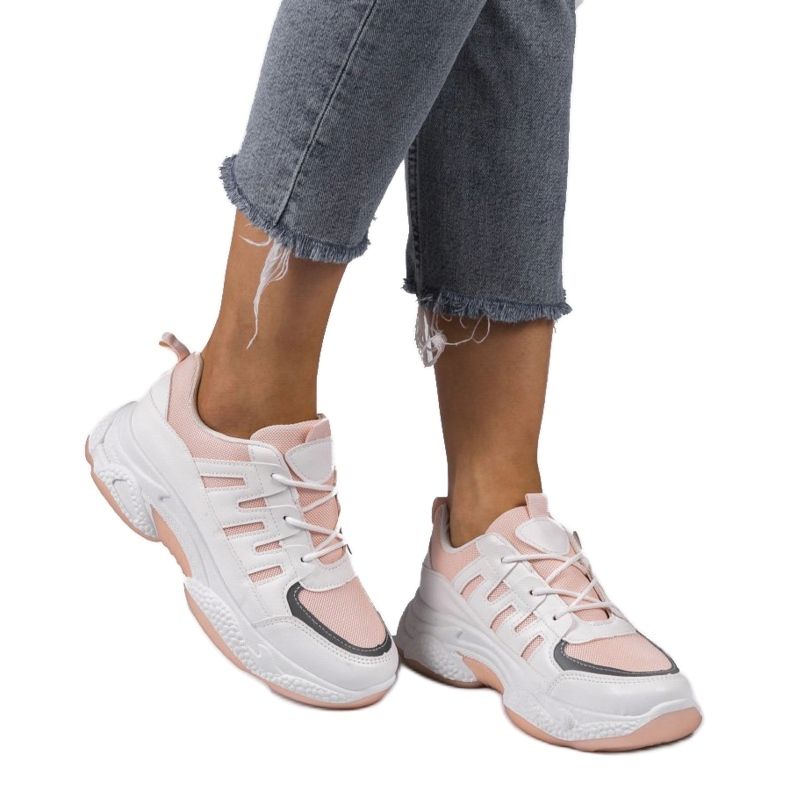 Scarpe sportive rosa alla moda BH-001 bianco 1