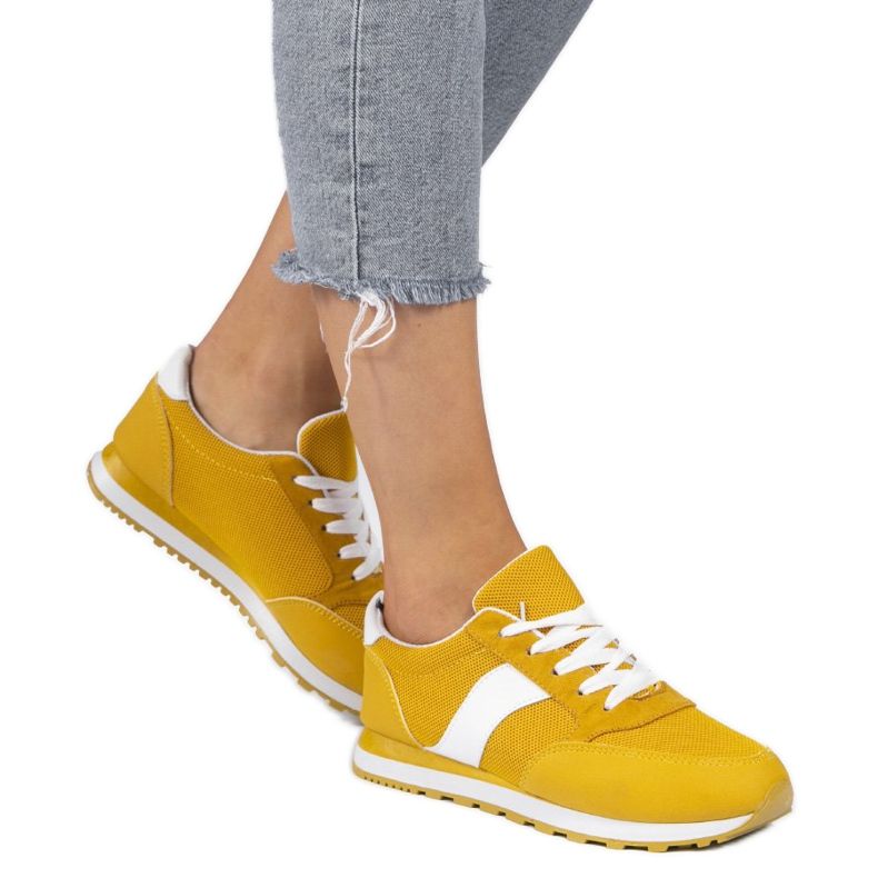 Sneakers sportive gialle 3149 bianca giallo 1