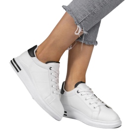 Sneakers classiche bianche LG20 bianca nero 1