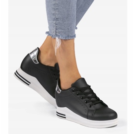 Sneakers nere con zeppa MY-0366 nero 1