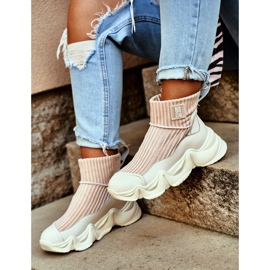 Scarpe sportive alte da donna Big Star bianche GG274608 bianca 1