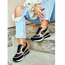 Vinceza Scarpe Sportive da donna Sneakers Nere e Oro 21-10574 nero giallo 1