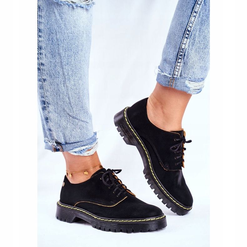 Scarpe brogue da donna Oxford in pelle nere Maciejka 04087-01 nero 2