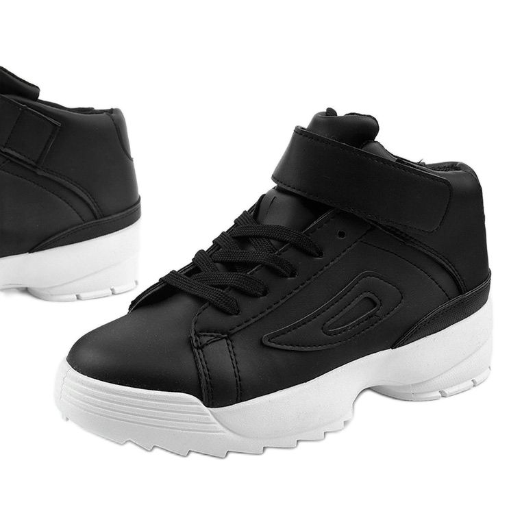 Sneakers sportive in ecopelle bianche e nere B-05 bianca nero 1