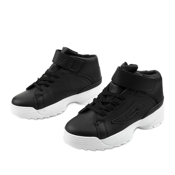 Sneakers sportive in ecopelle bianche e nere B-05 bianco nero 2