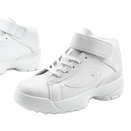 Sneakers sportive in ecopelle bianca B-05 bianco 1