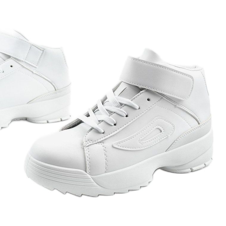 Sneakers sportive in ecopelle bianca B-05 bianco 1