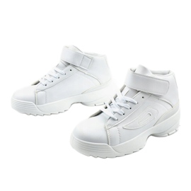 Sneakers sportive in ecopelle bianca B-05 bianco 2